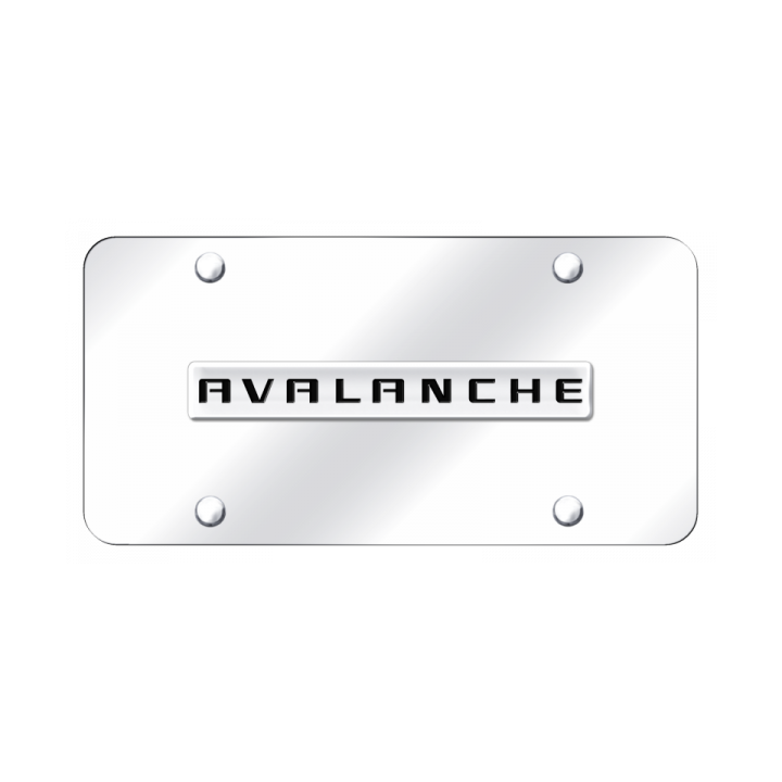 Avalanche Name License Plate - Chrome On Mirrored – Chevy Collection