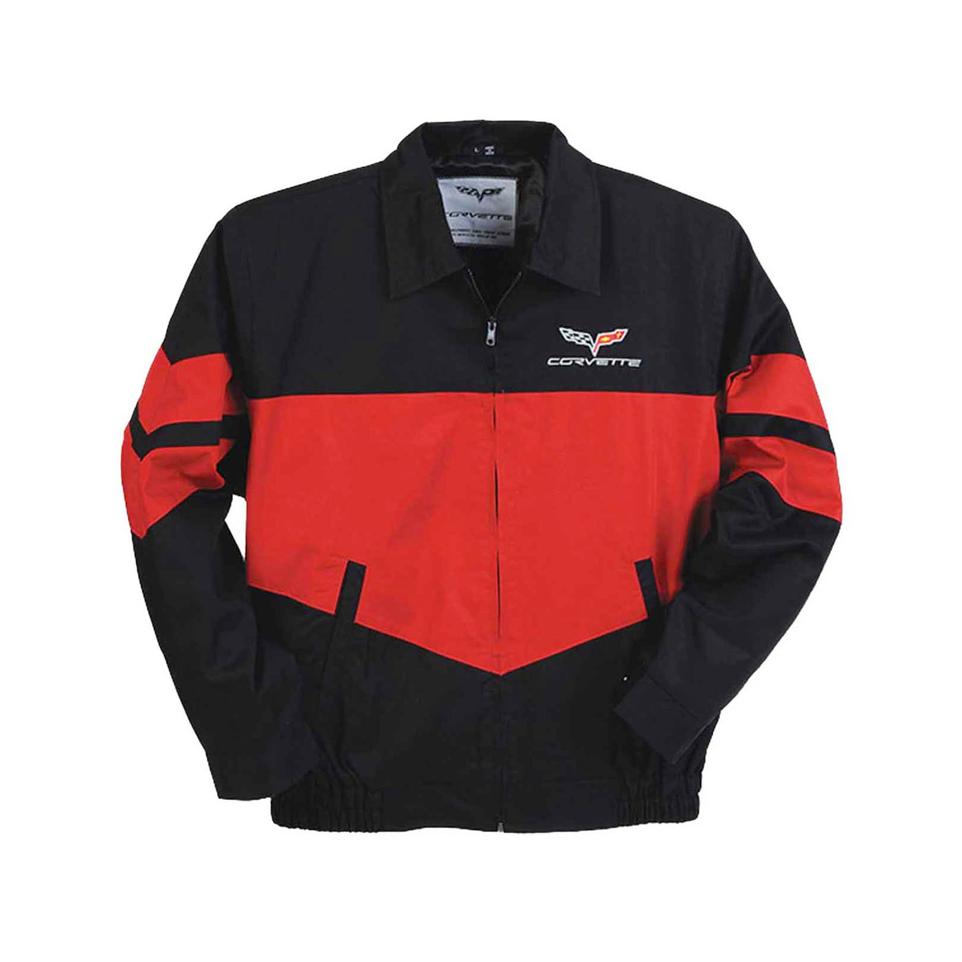 Black And Red Color Block C6 Twill Jacket