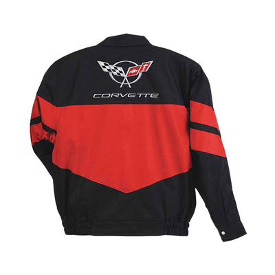 Black And Red Color Block C5 Twill Jacket