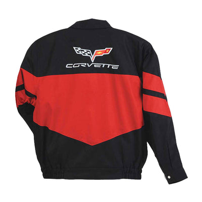 Black And Red Color Block C6 Twill Jacket