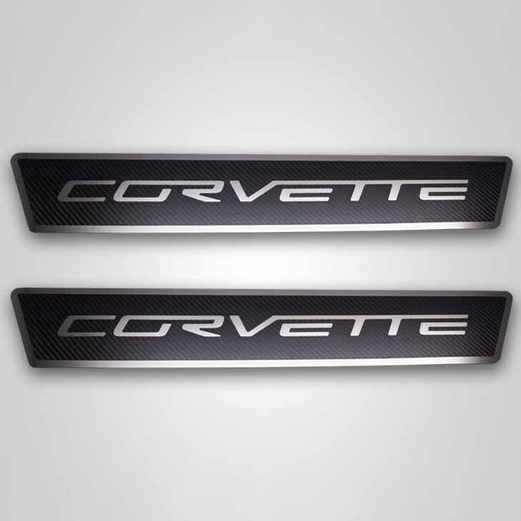 2005-2013 C6 Corvette - Outer Door Sills CORVETTE Style Carbon Fiber