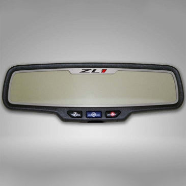 2012-2013 Camaro ZL1 - Rear View Mirror Trim 'ZL1' Rectangle mirror w/sensor - Brushed Stainless Steel