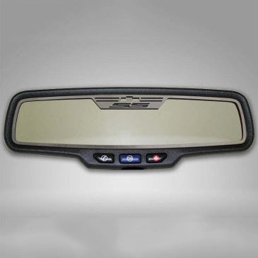 2010-2014 Camaro SS - Rear View Mirror Trim 'SS' Rectangle mirror w/sensor - Brushed Stainless Steel