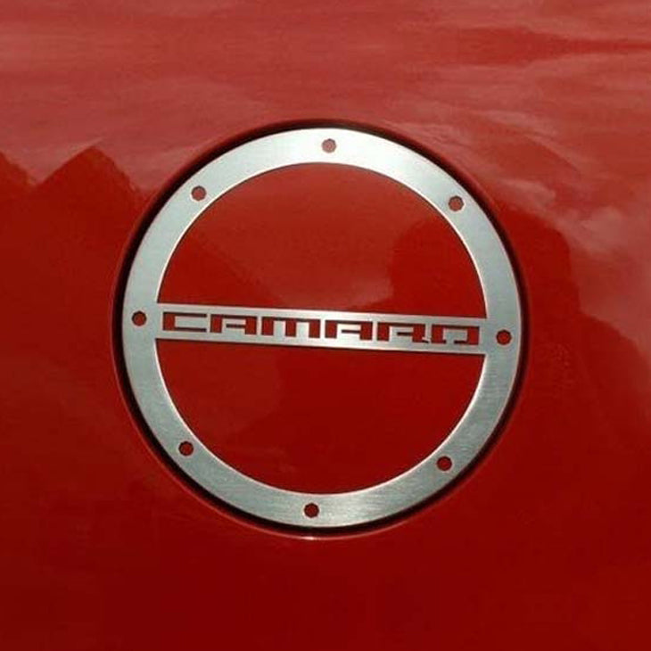 2010-2018 Camaro- Gas Cap Cover 'CAMARO' Style - Stainless Steel