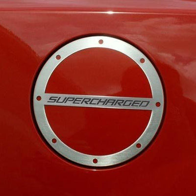 2010-2019 Camaro - 'SUPERCHARGED' Fuel Door Cover - Stainless Steel