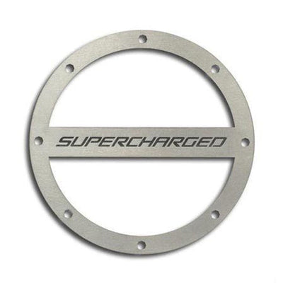 2010-2019 Camaro - 'SUPERCHARGED' Fuel Door Cover - Stainless Steel