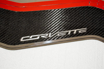 2014-2019 C7 Corvette Stingray - CORVETTE Lettering Lip Spoiler - Stainless w/Real Carbon Fiber Overlay