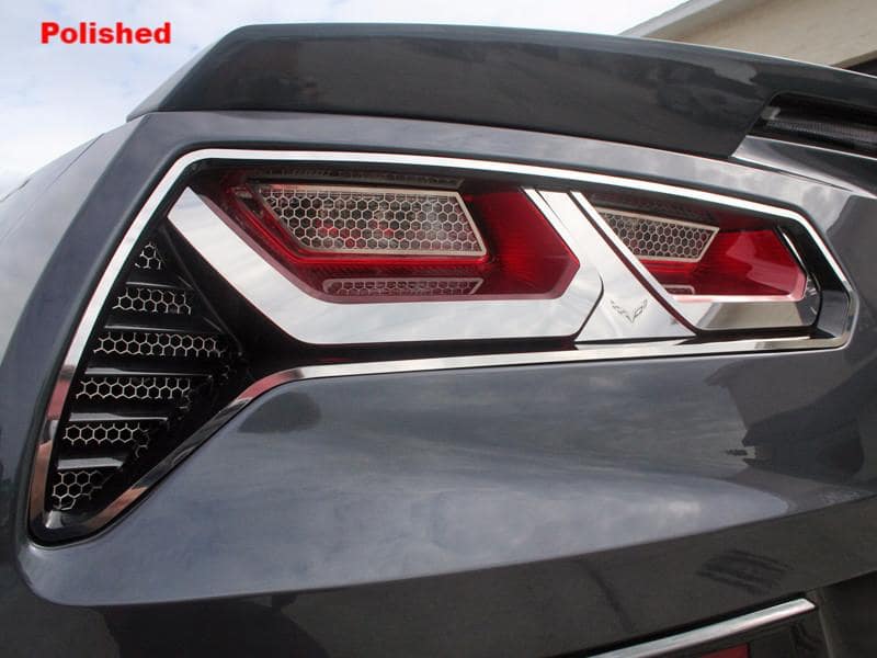 2014-2019 C7 Corvette - Side View Mirror Trim w/Etched STINGRAY w/Color Slots 2Pc - Brushed, Choose Color (Copy)