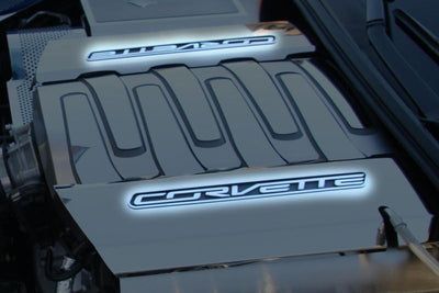 2014-2019 C7 Corvette Stingray - CORVETTE Lettering Fuel Rail Inserts - Stainless Steel