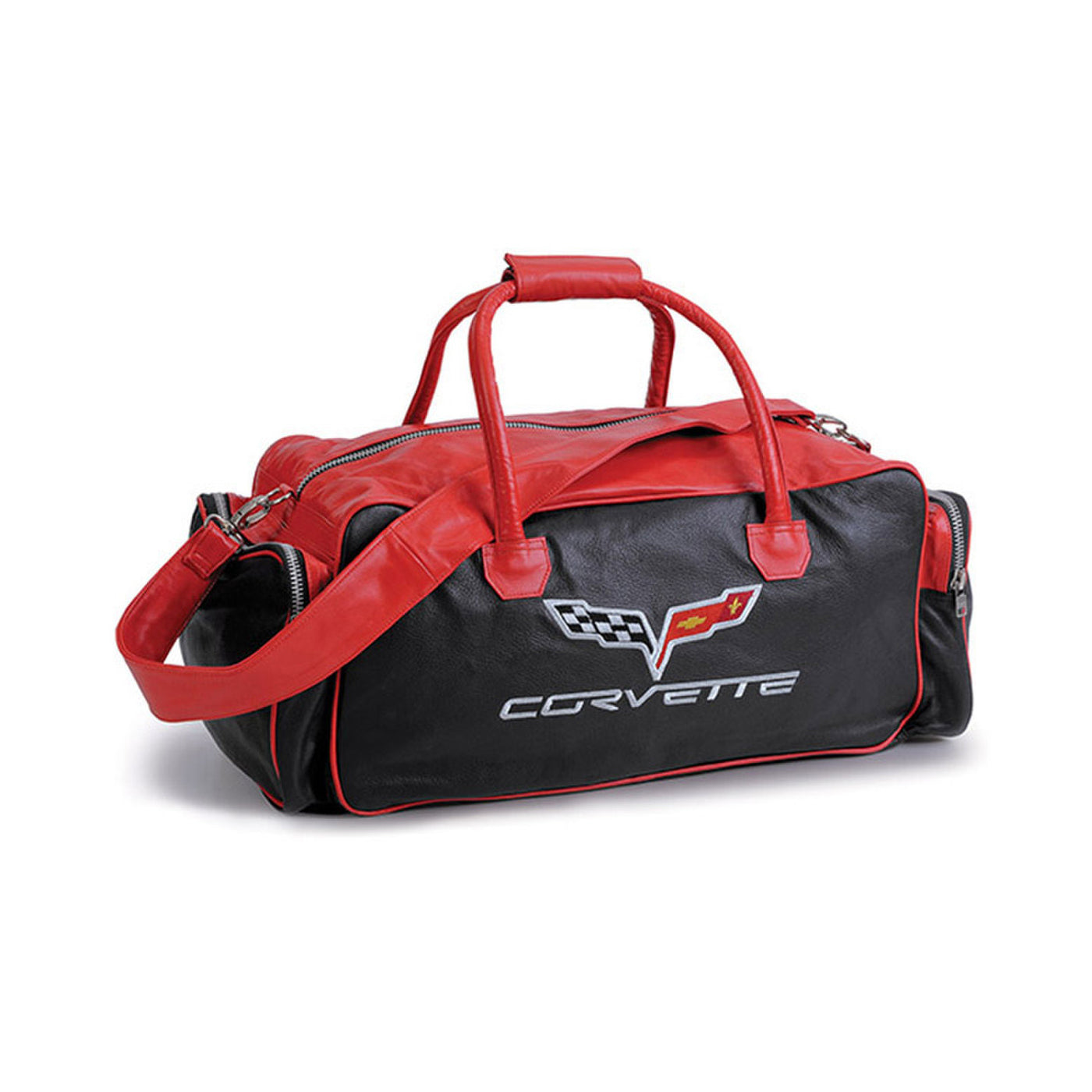 Red And Black 24" C6 Leather Duffel