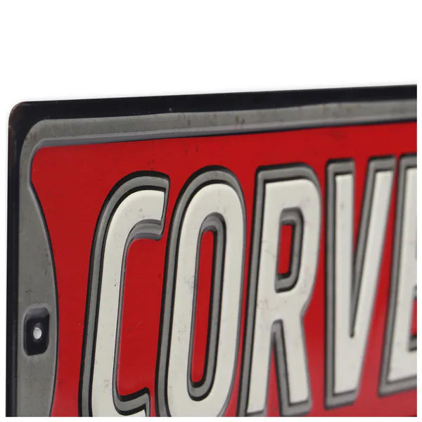 Chevrolet Corvette Drive Embossed Metal Street Sign