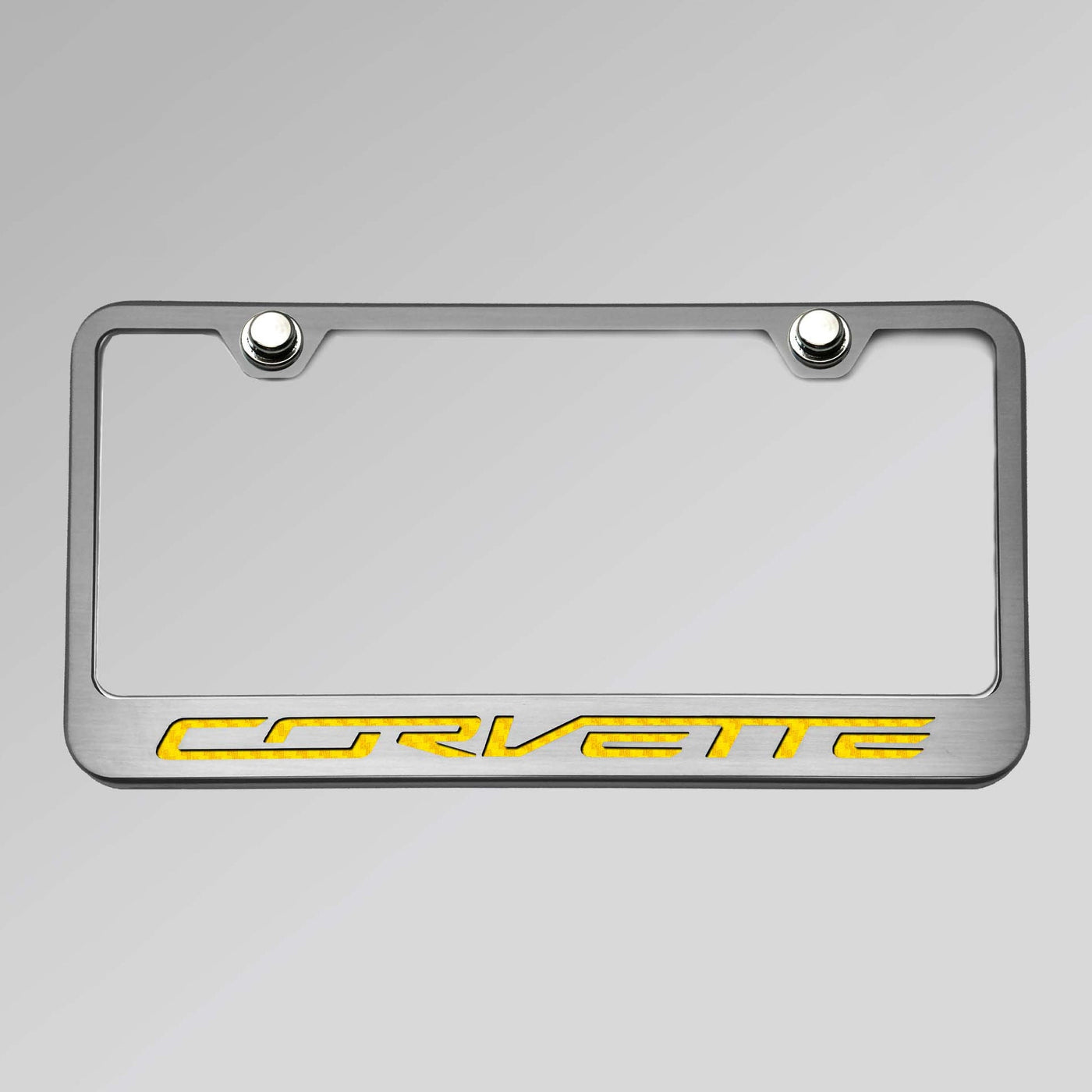 2014-2019 C7 Corvette - License Plate Frame CORVETTE Lettering - Stainless Steel