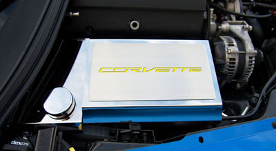 2014-2019 Corvette Z06/Z51/C7 - Fuse Box Cover w/Corvette Lettering - Stainless Steel