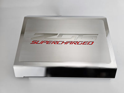 2014-2019 Corvette C7 ZO6 - Fuse Box Cover Polished Stainless Fuse Box Cover w/Brushed Z06 Top Plate
