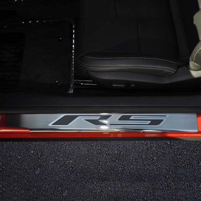 2010-2015 Camaro RS - Outer Door Sills with 'RS' Inlay 2Pc - Stainless Steel