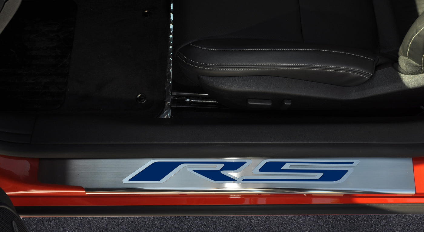 2010-2015 Camaro RS - Outer Door Sills with 'RS' Inlay 2Pc - Stainless Steel