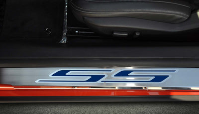 2010-2015 Camaro SS - Outer Door Sills with 'SS' Inlay 2Pc - Stainless Steel