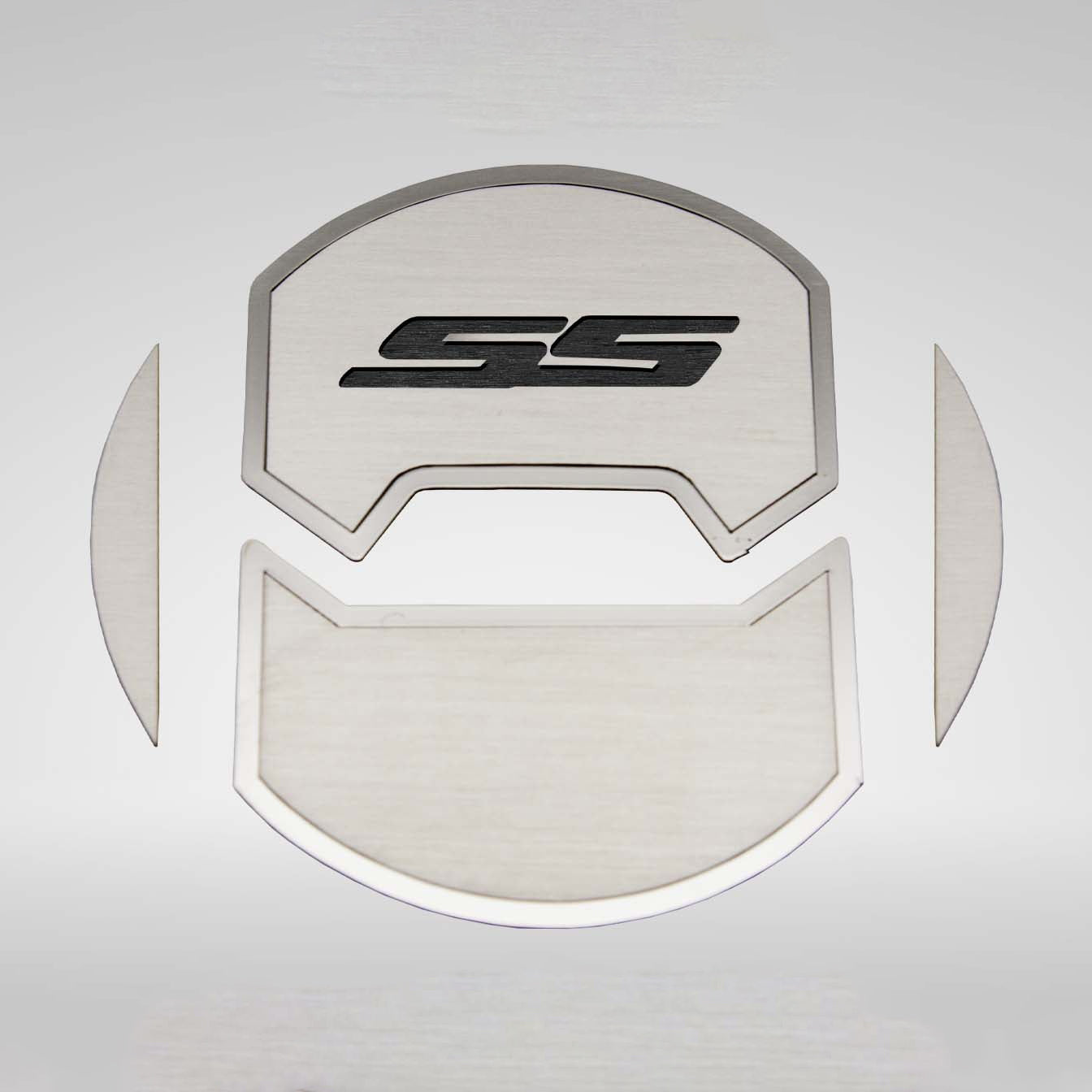 2010-2015 Camaro SS - Round A/C Vent Duct Covers Deluxe 'SS' 8Pc - Brushed Stainless, Choose Inlay Color