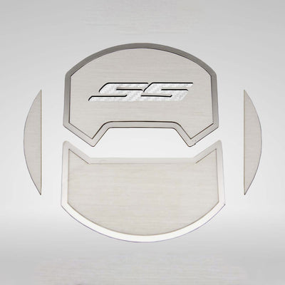 2010-2015 Camaro SS - Round A/C Vent Duct Covers Deluxe 'SS' 8Pc - Brushed Stainless, Choose Inlay Color
