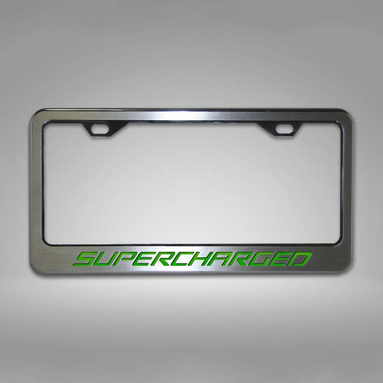 Camaro - Custom SUPERCHARGED License Plate Frame - Stainless Steel