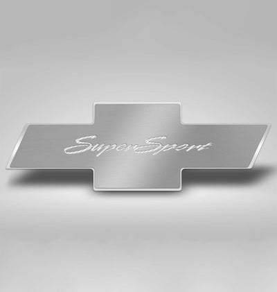 2010-2015 Camaro SS - Hood Badge w/Super Sport Emblem for Factory Pad - Stainless