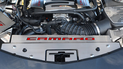 2016-2020 Camaro - Front Header Plate CAMARO Style - Stainless Steel