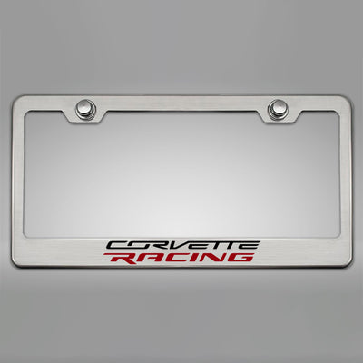 2020-2024 C8 Corvette - CORVETTE RACING Style License Plate Frame - Stainless Steel