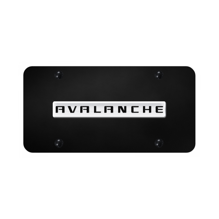 Avalanche Name License Plate - Chrome on Black