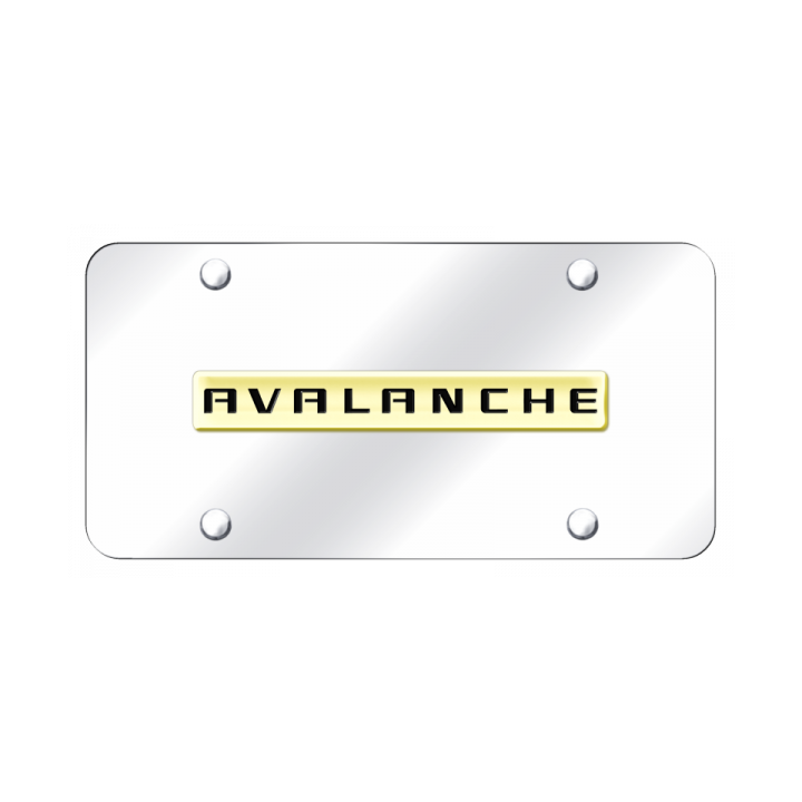 Avalanche Name License Plate - Gold on Mirrored