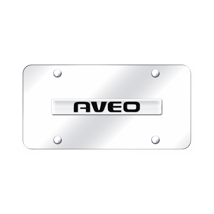 Aveo Name License Plate - Chrome on Mirrored