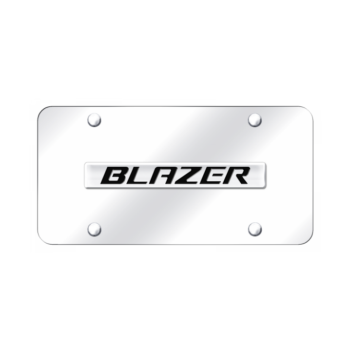 Blazer Name License Plate - Chrome on Mirrored