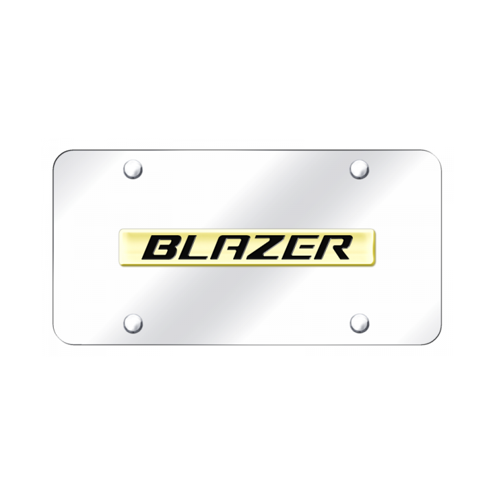 Blazer Name License Plate - Gold on Mirrored