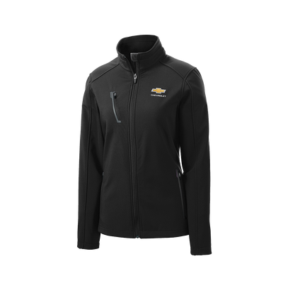 Women's Chevrolet Soft Shell Jacket with Gold Bowtie
