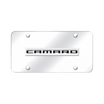 Camaro Name License Plate - Chrome on Mirrored