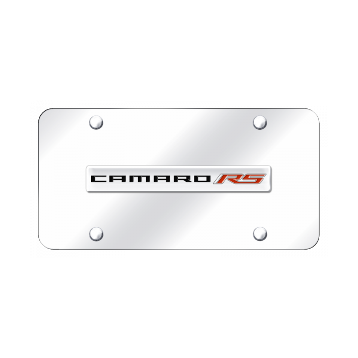 Camaro RS Name License Plate - Chrome on Mirrored