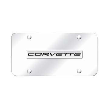 Corvette C5 Name License Plate - Chrome on Mirrored