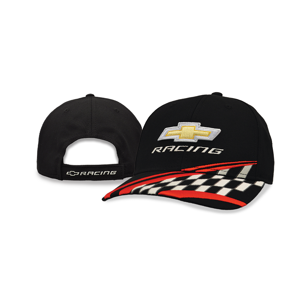 Chevy Racing Black & Red Checkered Brim Velcro Hat