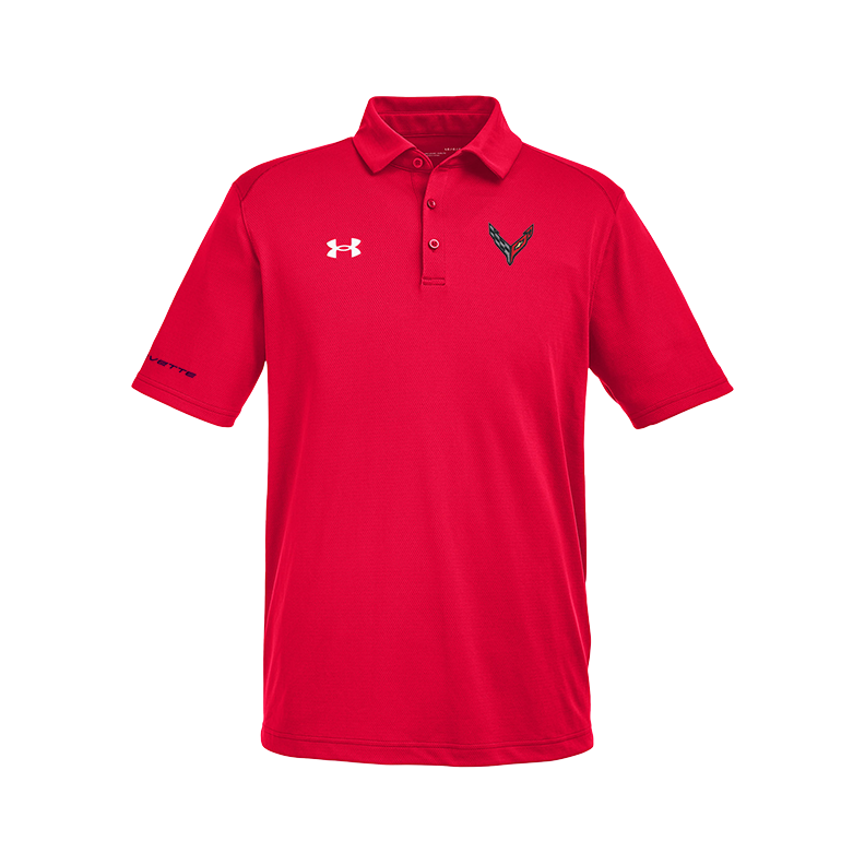 Men's Corvette Under Armour Red Tech Polo