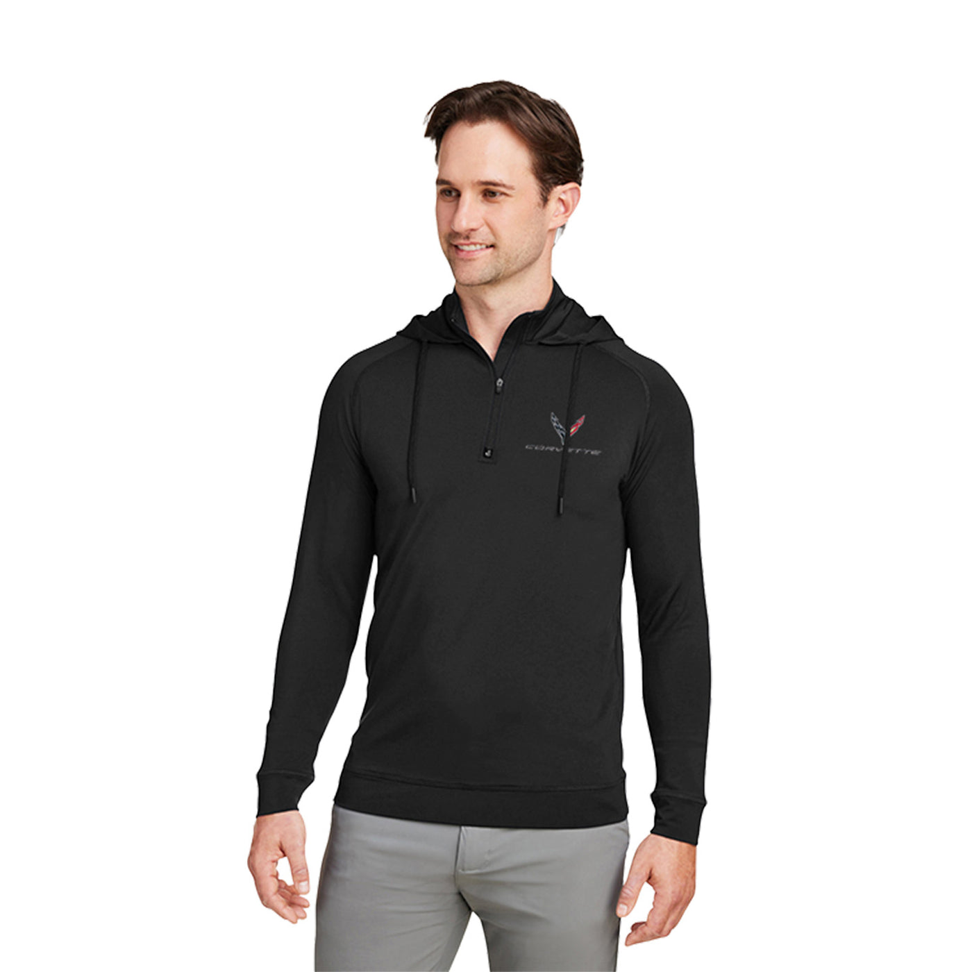 Corvette Swannies Golf Men's Vandyke 1/4-zip Hooded Sweatshirt