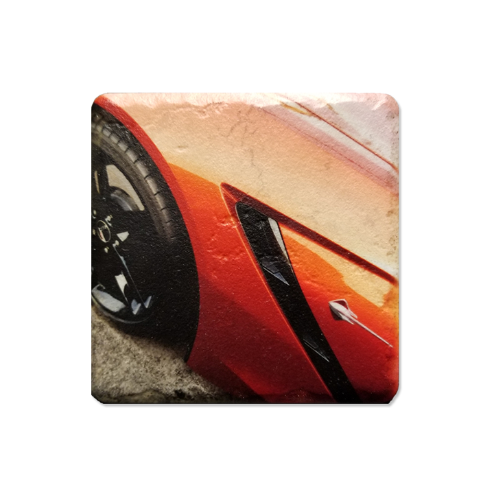 C7 Corvette Orange Picture Stone Coaster