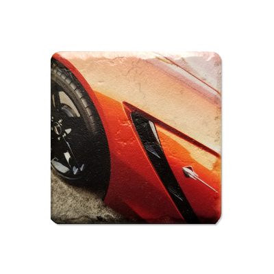 C7 Corvette Orange Picture Stone Coaster