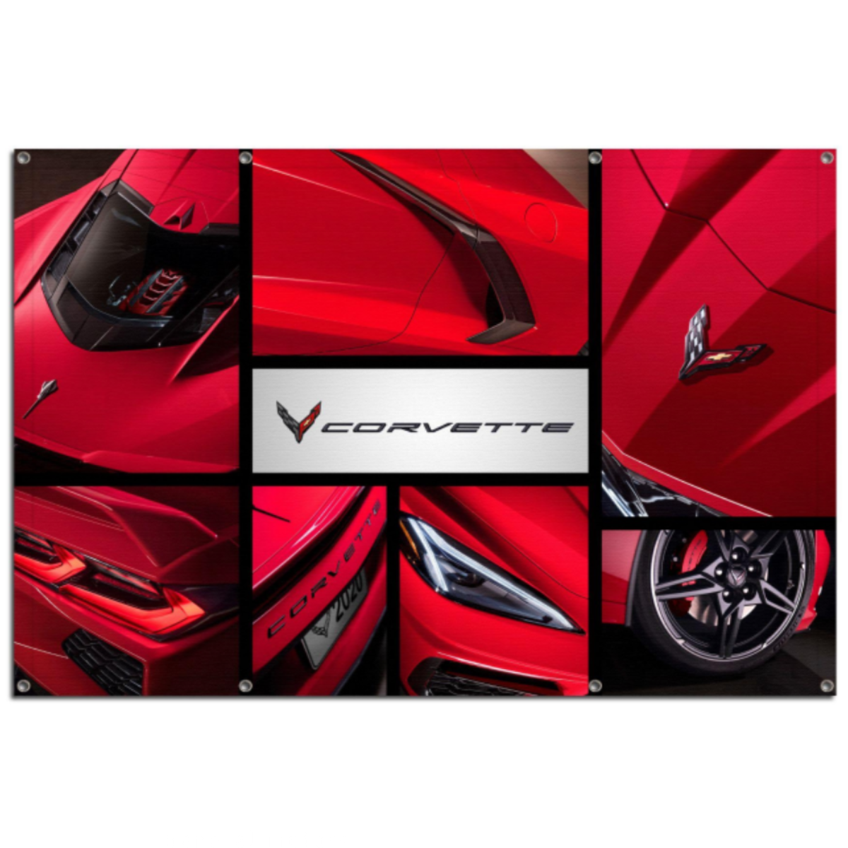 Corvette C8 Collage Art Giant Garage Banner