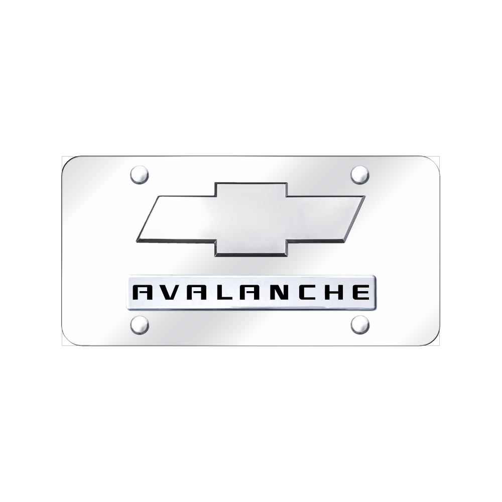 Dual Avalanche (New) License Plate - Chrome on Mirrored