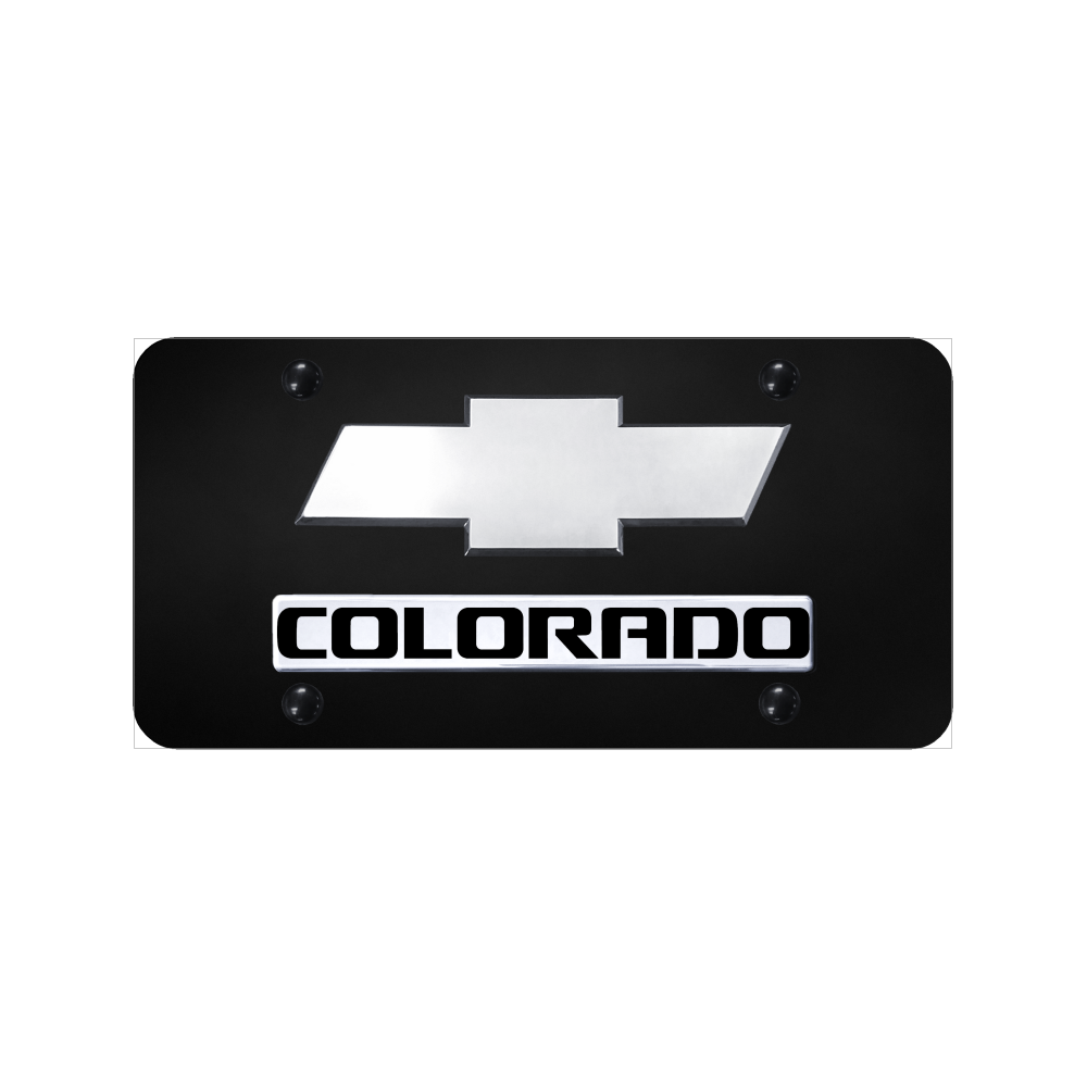Dual Colorado (New) License Plate - Chrome on Black