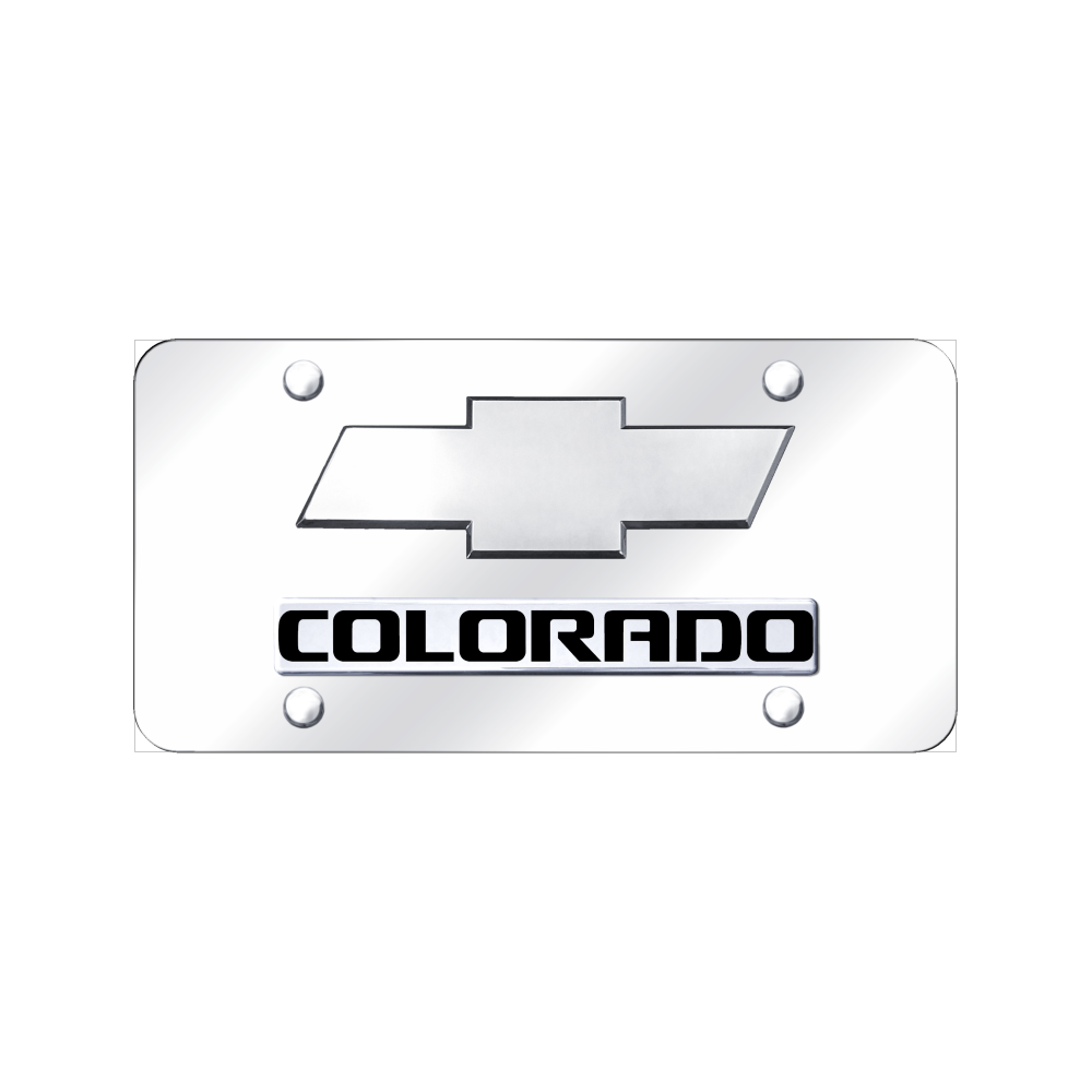 Dual Colorado (New) License Plate - Chrome on Mirrored
