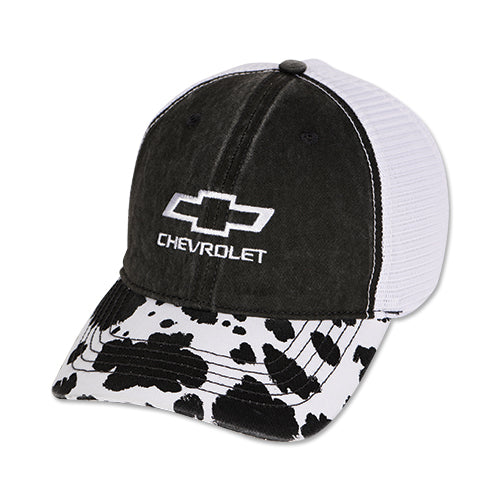 Women's Chevy Bowtie Cow Print Ponytail Hat