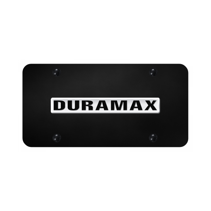 Duramax Name License Plate - Chrome on Black