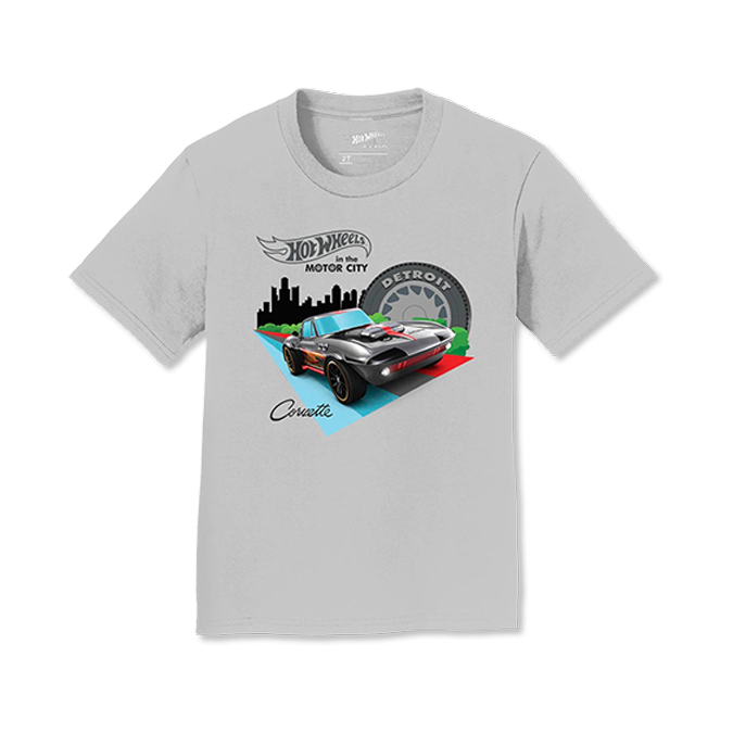 Corvette Hot Wheels In The Motor City Adult T-Shirt