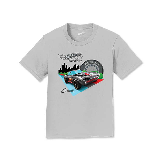 Corvette Hot Wheels In The Motor City Youth T-Shirt