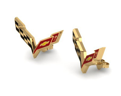 C7 Emblem Post Earrings